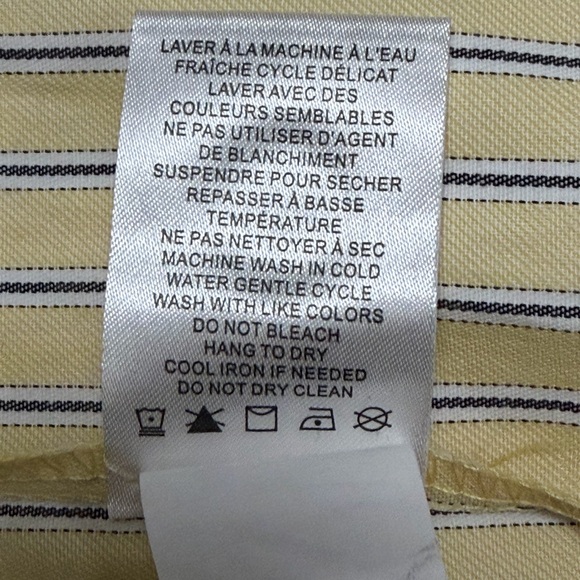 Elegant Yellow Striped Women's Button Down Shirt - Picture 4 of 10